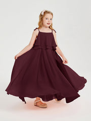 Abiti Damigella Junior Lunghi In Chiffon Spalline Sottili Con Fiocco Cabernet