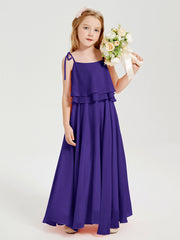 Abiti Damigella Junior Lunghi In Chiffon Spalline Sottili Con Fiocco Regency