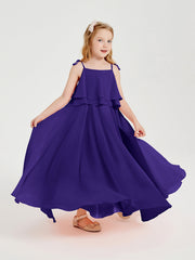Abiti Damigella Junior Lunghi In Chiffon Spalline Sottili Con Fiocco Regency