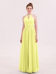 Abito Lungo da Damigella in Chiffon Scollo all'Americana Narciso
