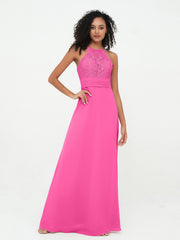 Abito con Top in Pizzo Gonna in Chiffon e Schiena Scoperta Azalea
