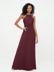 Abito con Top in Pizzo Gonna in Chiffon e Schiena Scoperta Cabernet