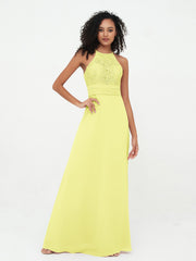 Abito con Top in Pizzo Gonna in Chiffon e Schiena Scoperta Narciso