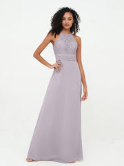 Abito con Top in Pizzo Gonna in Chiffon e Schiena Scoperta Crepuscolo