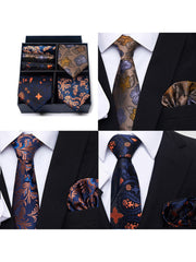 Set Da 6 Pezzi Cravatta Con Fazzoletto Da Taschino Serie 2