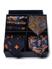 Set Da 6 Pezzi Cravatta Con Fazzoletto Da Taschino Serie 2