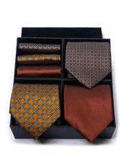 Set Da 6 Pezzi Cravatta Con Fazzoletto Da Taschino Serie 2