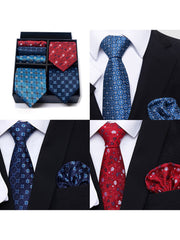 Set Da 6 Pezzi Cravatta Con Fazzoletto Da Taschino Serie 2
