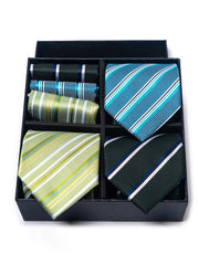 Set Da 6 Pezzi Cravatta Con Fazzoletto Da Taschino Serie 2
