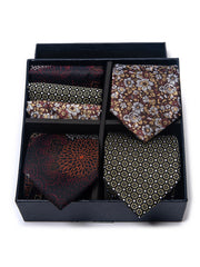 Set Da 6 Pezzi Cravatta Con Fazzoletto Da Taschino Serie 2