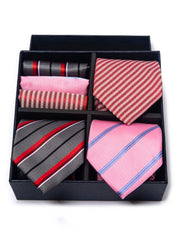 Set Da 6 Pezzi Cravatta Con Fazzoletto Da Taschino Serie 2