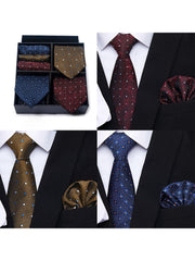 Set Da 6 Pezzi Cravatta Con Fazzoletto Da Taschino Serie 2