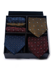 Set Da 6 Pezzi Cravatta Con Fazzoletto Da Taschino Serie 2