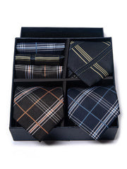 Set Da 6 Pezzi Cravatta Con Fazzoletto Da Taschino Serie 4