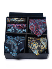 Set Da 6 Pezzi Cravatta Con Fazzoletto Da Taschino Serie 4