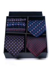Set Da 6 Pezzi Cravatta Con Fazzoletto Da Taschino Serie 4
