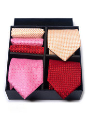 Set Da 6 Pezzi Cravatta Con Fazzoletto Da Taschino Serie 4