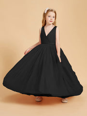 Abiti Damigella Junior In Tulle Top In Raso Fiocco Glamour Nero