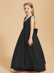 Abiti Damigella Junior In Tulle Top In Raso Fiocco Glamour Nero