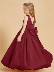 Abiti Damigella Junior In Tulle Top In Raso Fiocco Glamour Borgogna