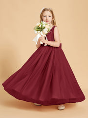 Abiti Damigella Junior In Tulle Top In Raso Fiocco Glamour Borgogna