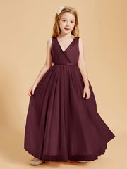 Abiti Damigella Junior In Tulle Top In Raso Fiocco Glamour Cabernet