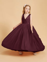 Abiti Damigella Junior In Tulle Top In Raso Fiocco Glamour Cabernet