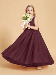 Abiti Damigella Junior In Tulle Top In Raso Fiocco Glamour Cabernet