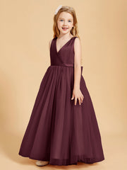 Abiti Damigella Junior In Tulle Top In Raso Fiocco Glamour Cabernet