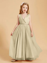 Abiti Damigella Junior In Tulle Top In Raso Fiocco Glamour Champagne