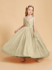 Abiti Damigella Junior In Tulle Top In Raso Fiocco Glamour Champagne