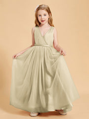 Abiti Damigella Junior In Tulle Top In Raso Fiocco Glamour Champagne