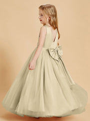 Abiti Damigella Junior In Tulle Top In Raso Fiocco Glamour Champagne