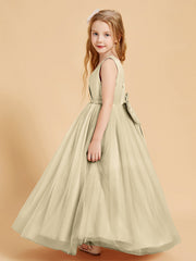 Abiti Damigella Junior In Tulle Top In Raso Fiocco Glamour Champagne