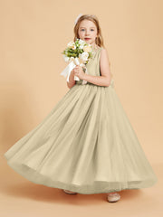 Abiti Damigella Junior In Tulle Top In Raso Fiocco Glamour Champagne
