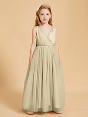 Abiti Damigella Junior In Tulle Top In Raso Fiocco Glamour Champagne