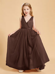 Abiti Damigella Junior In Tulle Top In Raso Fiocco Glamour Cioccolato