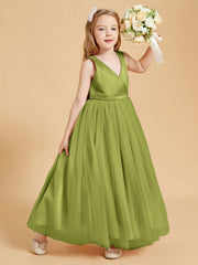 Abiti Damigella Junior In Tulle Top In Raso Fiocco Glamour Trifoglio