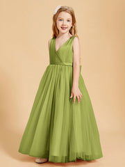 Abiti Damigella Junior In Tulle Top In Raso Fiocco Glamour Trifoglio