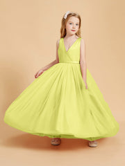 Abiti Damigella Junior In Tulle Top In Raso Fiocco Glamour Narciso