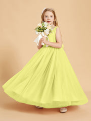 Abiti Damigella Junior In Tulle Top In Raso Fiocco Glamour Narciso