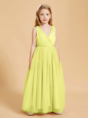 Abiti Damigella Junior In Tulle Top In Raso Fiocco Glamour Narciso