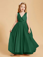 Abiti Damigella Junior In Tulle Top In Raso Fiocco Glamour Verde Scuro
