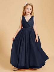 Abiti Damigella Junior In Tulle Top In Raso Fiocco Glamour Blu Scuro