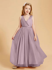 Abiti Damigella Junior In Tulle Top In Raso Fiocco Glamour Crepuscolo