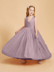 Abiti Damigella Junior In Tulle Top In Raso Fiocco Glamour Crepuscolo