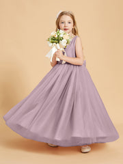 Abiti Damigella Junior In Tulle Top In Raso Fiocco Glamour Crepuscolo