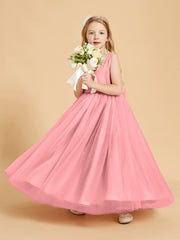 Abiti Damigella Junior In Tulle Top In Raso Fiocco Glamour Fenicottero