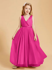 Abiti Damigella Junior In Tulle Top In Raso Fiocco Glamour Fucsia