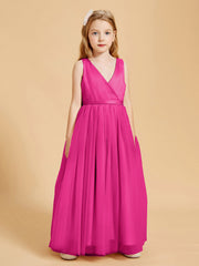 Abiti Damigella Junior In Tulle Top In Raso Fiocco Glamour Fucsia